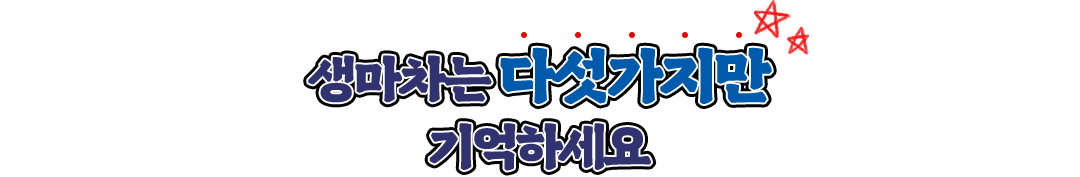 생마차는 다섯가지만 기억하세요